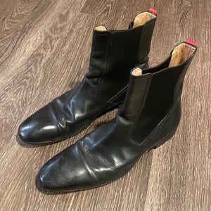 Hugo Boss Black Leather Chelsea Boots